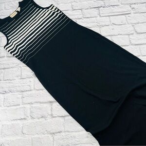 Vintage 90's Expressions Black and White Maxi Dress Size Small Fitted Sleeveless